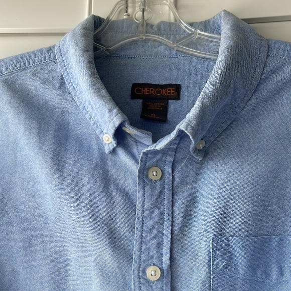 Button-down chambray shirt, long sleeve. 100% cotton. Boys extra large. - Picture 2 of 5